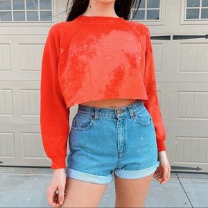 Red bleached crop top